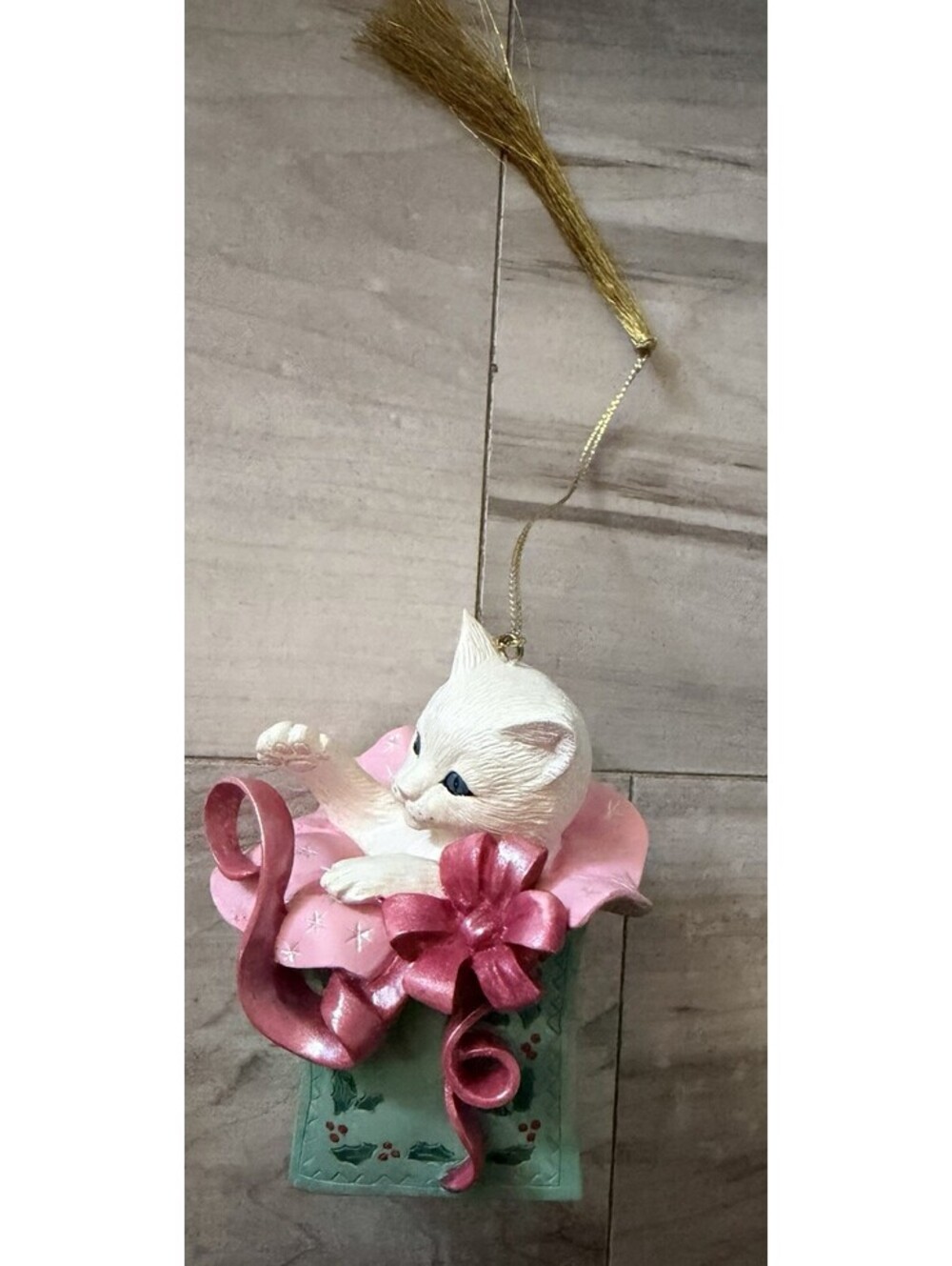 Lenox Holiday Mischief Cat Kitten Ornament  Vintage 1998 Christmas